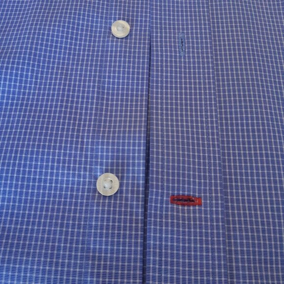 Tommy Hilfiger SZ 16 Reg Fit Blue & White Check Men's Button Up Shirt - Picture 6 of 10